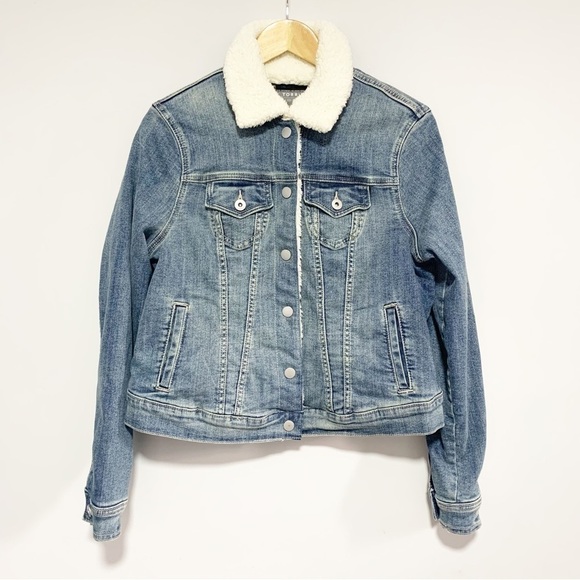 TORRID Denim Trucker Sherpa Jacket Size 00 - Picture 3 of 16